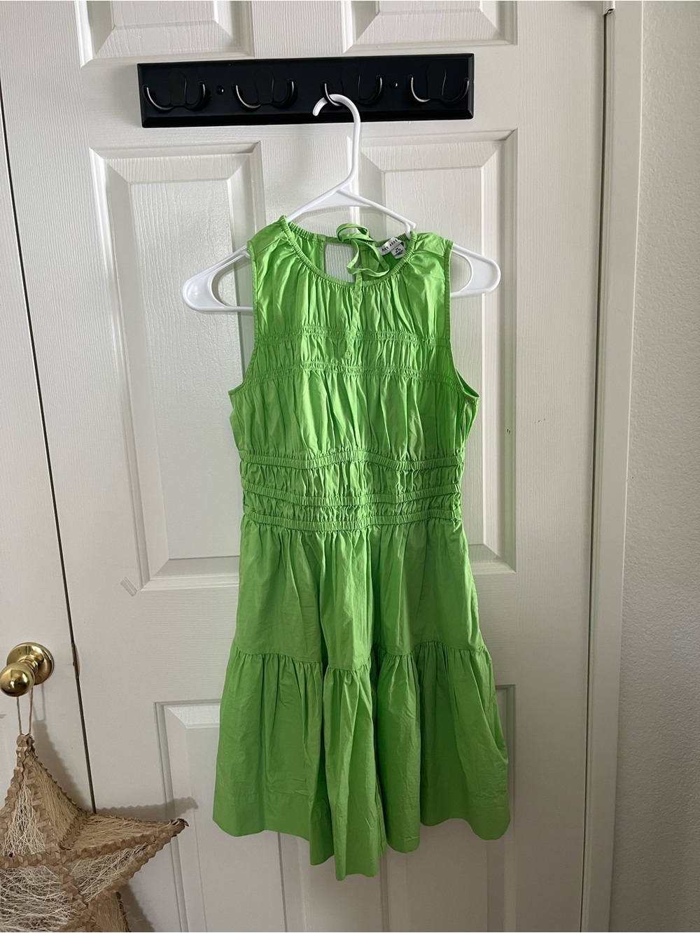 Free Assembly Lime Green Sleeveless Tiered Dress
